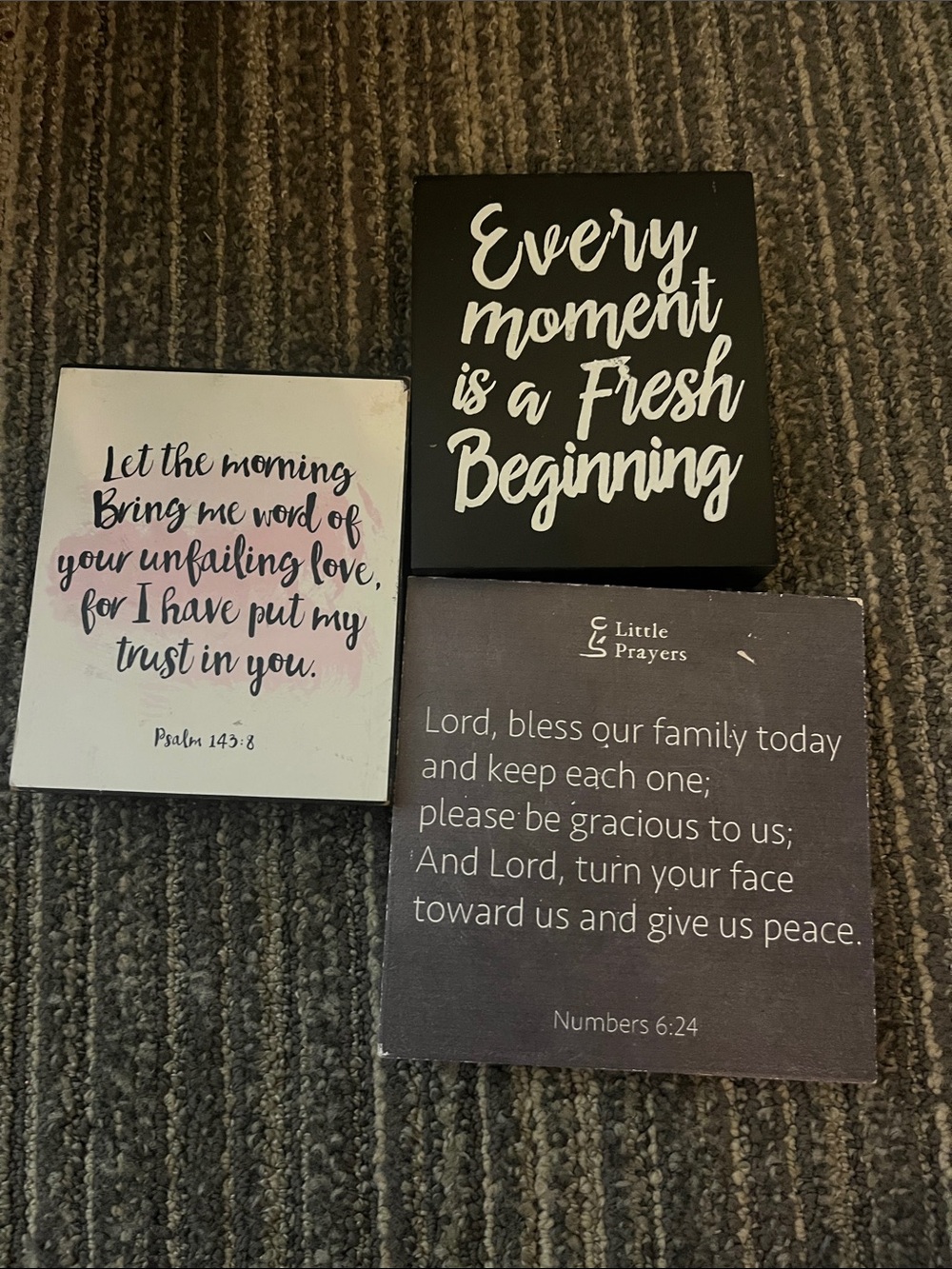 Hobby Lobby Inspirational Table Plaques - Black, White, Pink